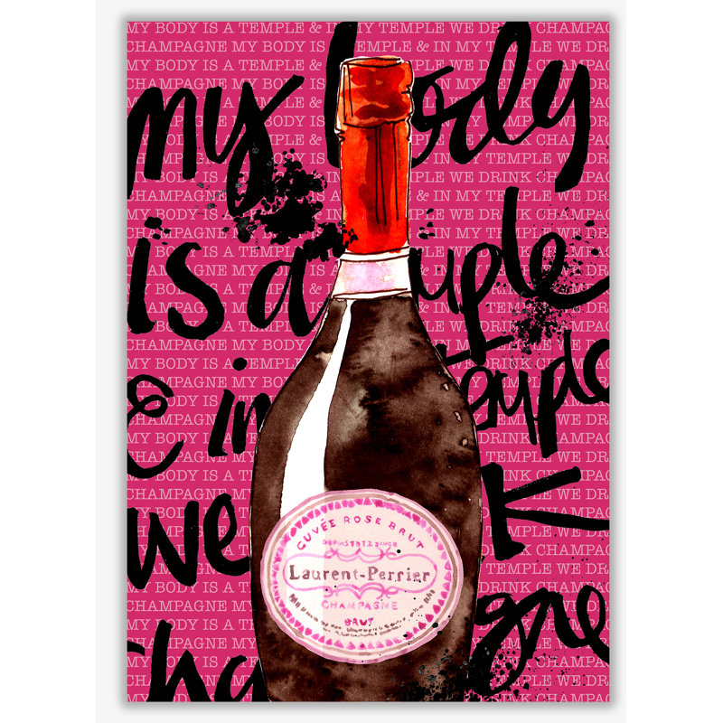 My Body Is A Temple Champagne - Single Picture Frame Print, 29.7 cm H x 21 cm W x 1 cm D, No Frame