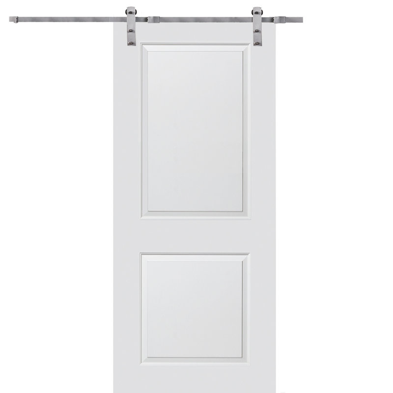 Porte de grange intérieure moulée avec quincaillerie d'installation, 32 po x 84 po, Acier inoxydable