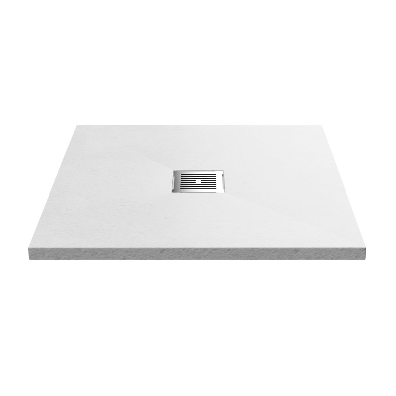 800 x 800 mm Standard Shower Tray, White Slate, 3.3cm H x 80cm W x 80cm D