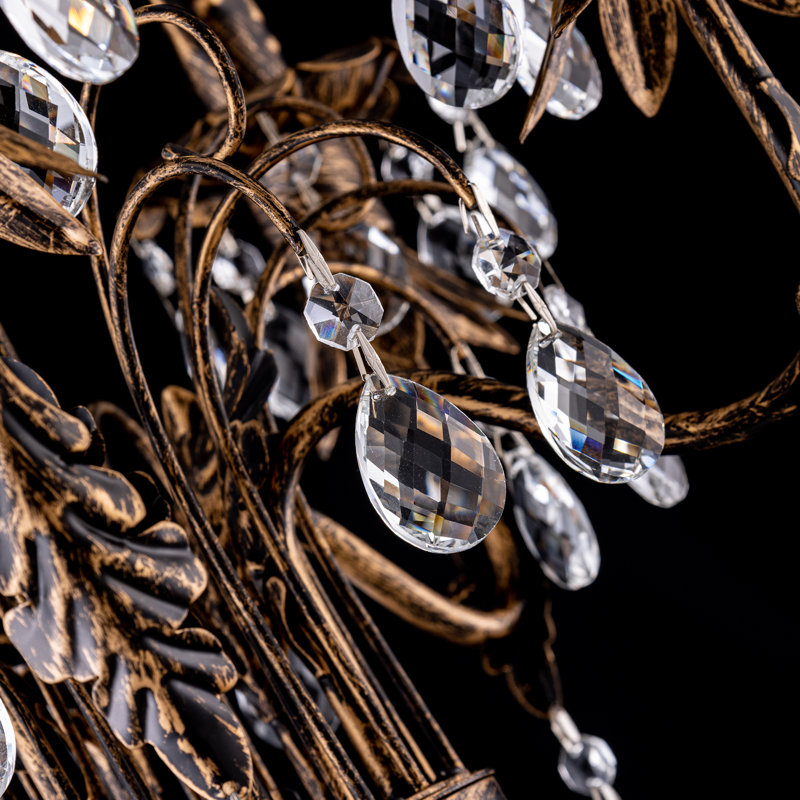 Lampe sur pied en cristal de bronze avec interrupteur au pied pour la chambre à coucher du salon