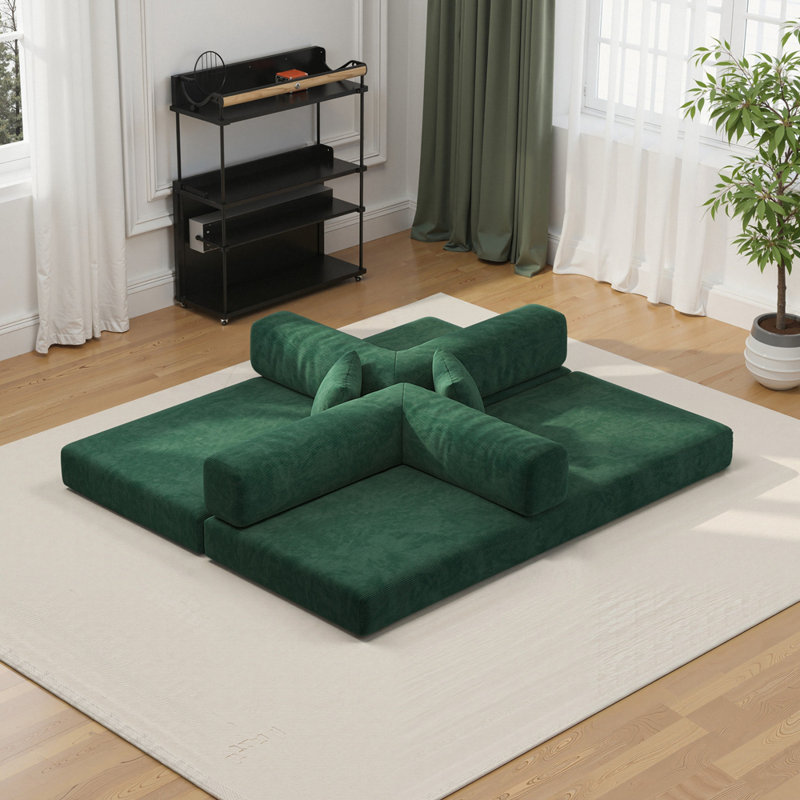 Canapé modulaire de 78,8 pouces, canapé convertible Pudding Block, canapé-lit autoportant à accoudoirs, canapé à compression pour le salon et la chambre à coucher