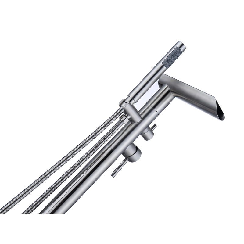 IBenso Floor Tub Spout with Diverter, Brushed Nickel