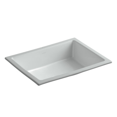 Lavabo de salle de bain rectangulaire encastrable avec trop-plein Verticyl
