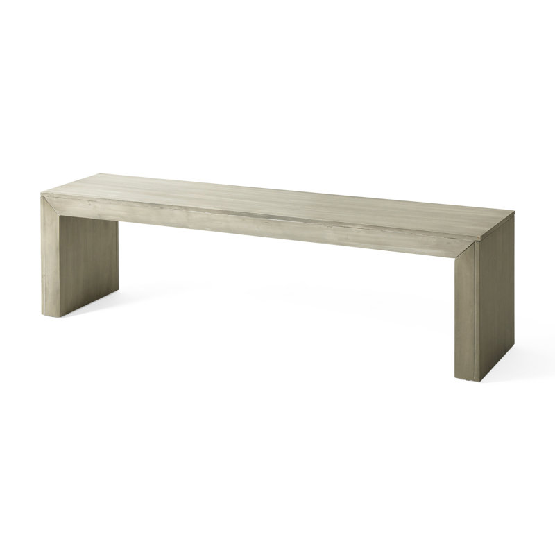 Banc de salle à manger en bois, gris et taupe, aspect, largeur 63 po, bois franc, assemblage simple, cadre, longue durée, minimal