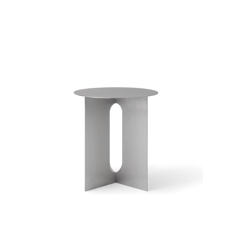 Androgyne End Table, Brushed Steel
