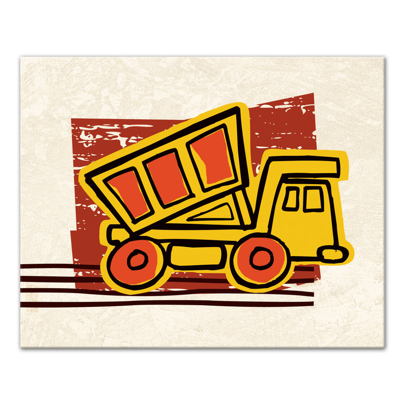 Art sur toile dumptruck Bennett, H 16 po x l 20 po x P 1,25 po