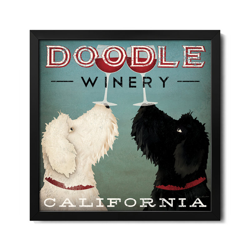 Affiche encadrée «Doodle Winery» par Ryan Fowler, H 16 po x l 16 po