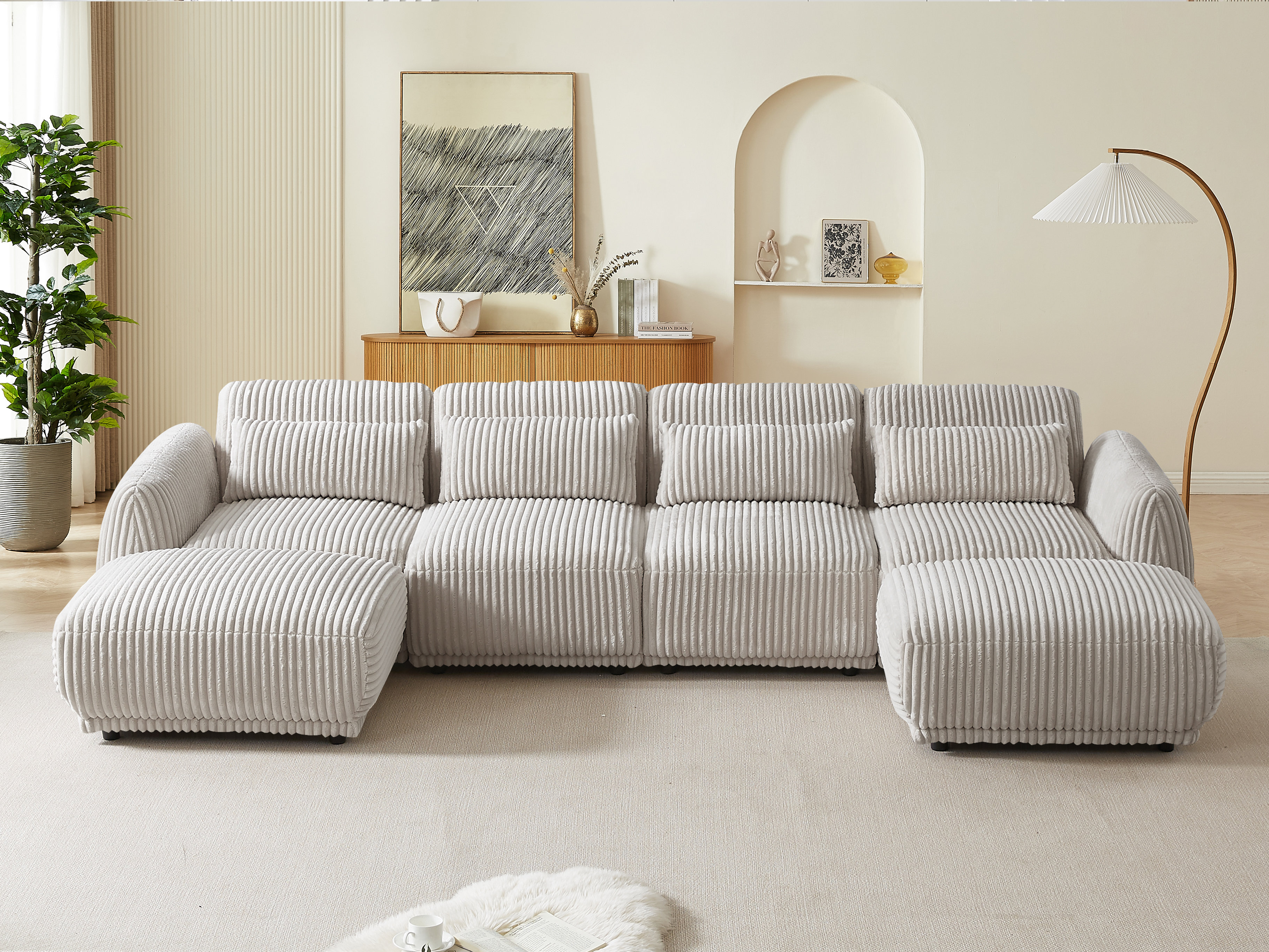 Latitude Run® Modular Sectional Corduroy Sofa, Convertible U Shaped ...