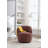 Swivel Accent Armchair Barrel Chair With Powder Coating Metal Ring-1135975754