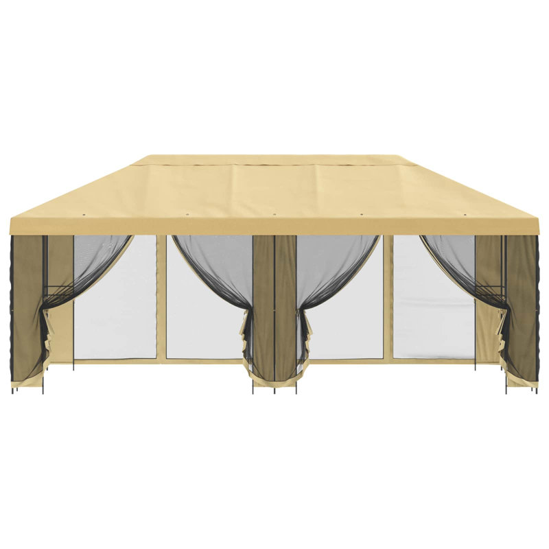 Vidaxl Gazebo Polyester And Steel, 276.5cm H x 600cm W x 300cm D, Cream
