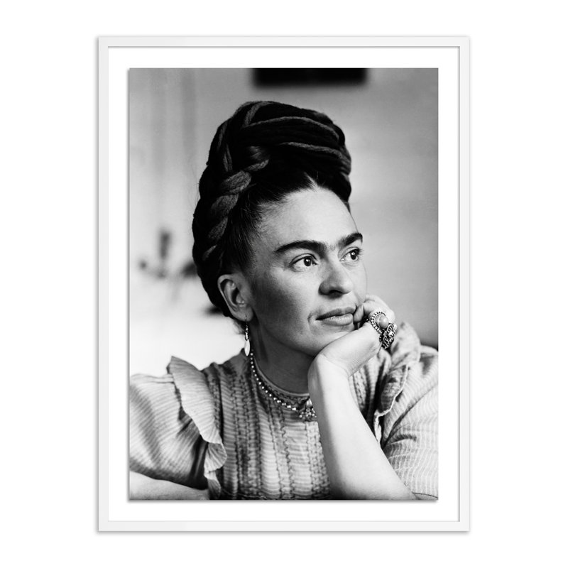 Frida Kahlo Print by Getty Images, Dark Brown Framed, 40" H x 30" W x 2.5" D