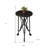 23" Black Industrial Rolling Round End Table