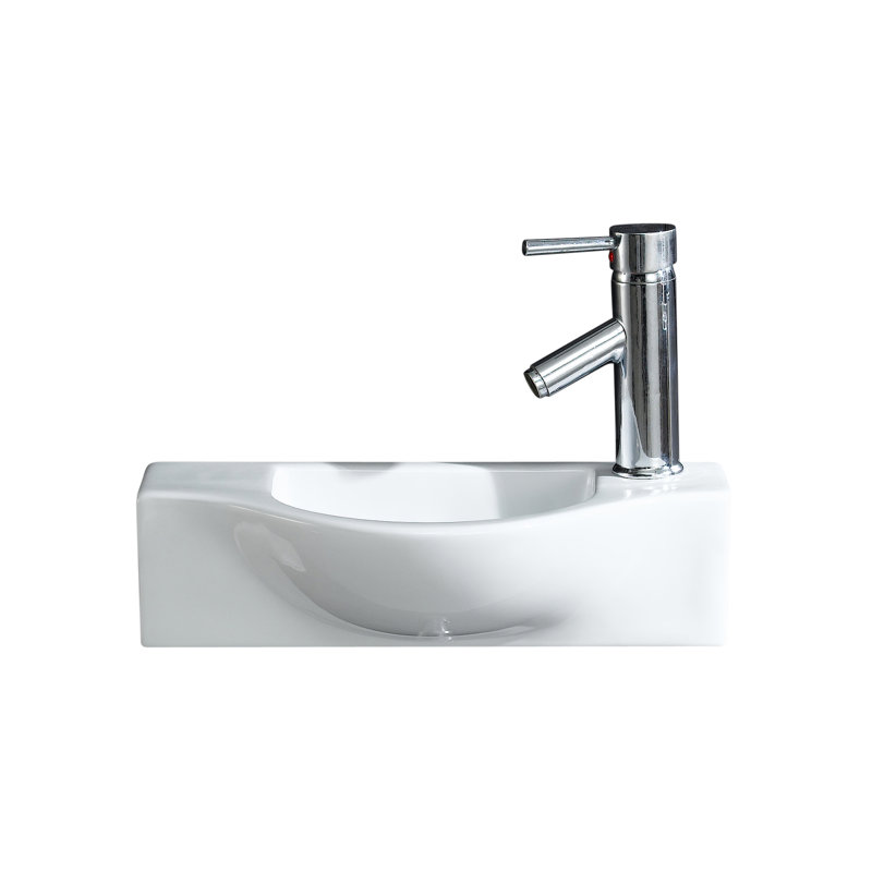 Modern Ceramic 18" Wall Mount Bathroom Sink