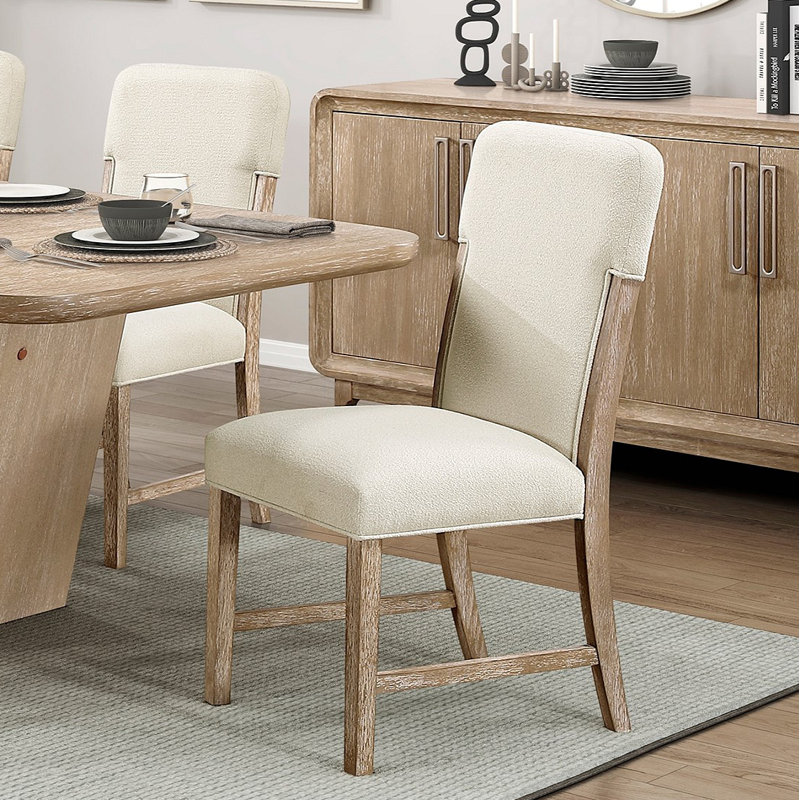 Ensemble de chaises de salle à manger modernes et confortables avec assise et dossier en chenille 2 pièces