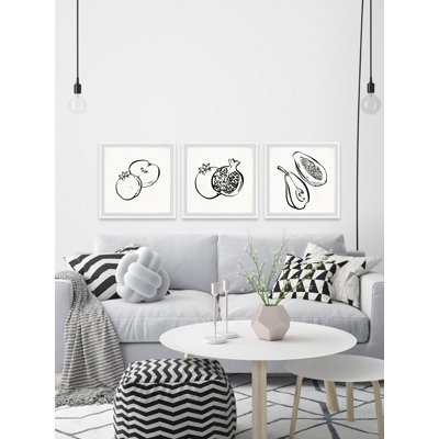 Fresh Fruits Sensation - 3 Piece Single Picture Frame Painting Set