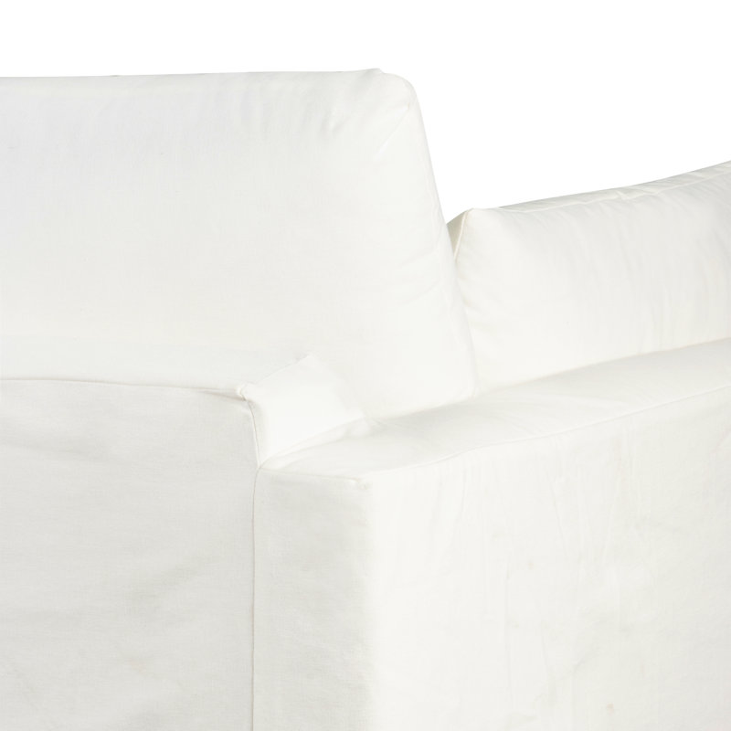 Luna Slipcovered Queen Sleeper Sofa, Bayou Off White Canvas