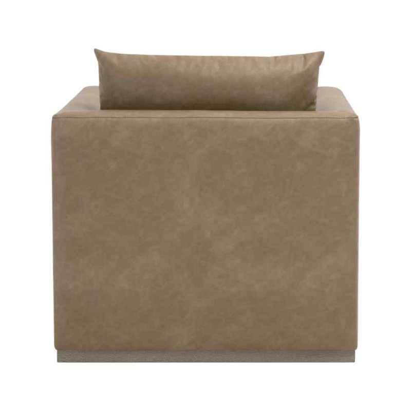 Fauteuil club pivotant en cuir Siena