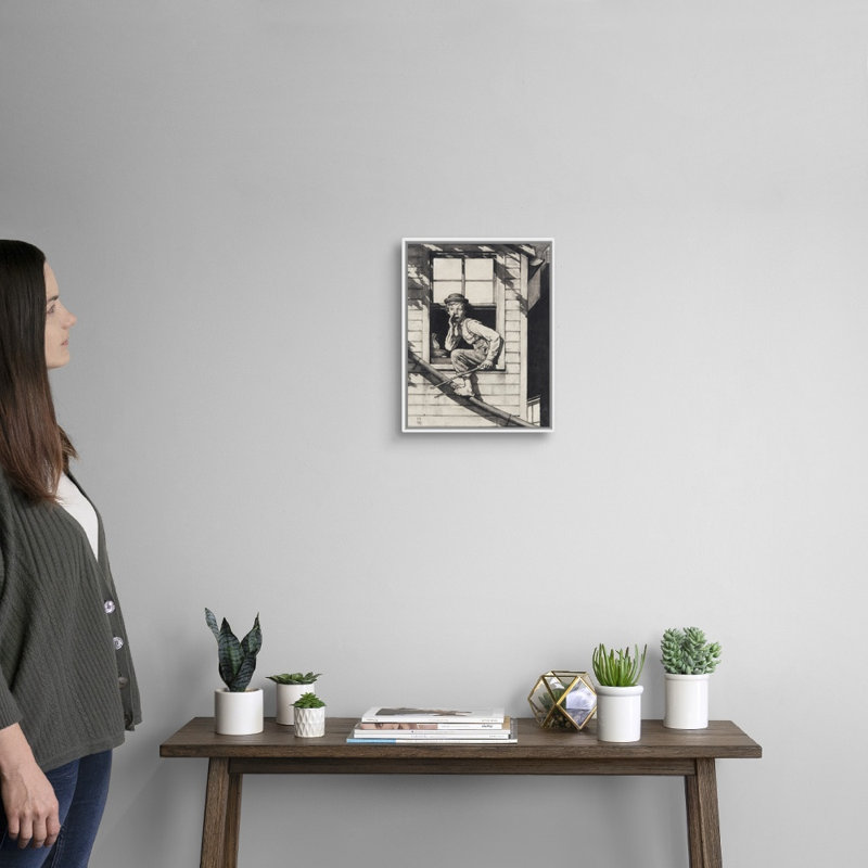 Art mural sur toile Tom Sawyer, H 16 po x l 13 po x P 1,75 po, Cadre flottant blanc