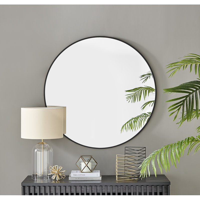 Miroir mural Alcantera, Noir, 39,37 po x 39,37 po