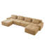 Canapé modulaire en forme de L de 153 po, canapé 4 places en velours côtelé avec assise profonde, sans assemblage, brun clair-118192339