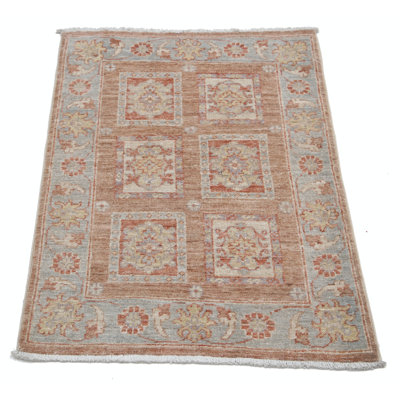 Tapis décoratif en laine noué à la main 2,2 x 3 pi, petit tapis turc pour intérieurs traditionnels