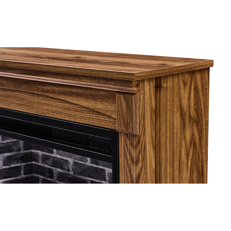 28" Media Center Electric Fireplace - 64F 82F Temperature Control, Infrared Remote, Easy-Glide Wheels, Double 28 Inch Hub 11 Settings, Overheat Protection, 4 Adjustable Brightness Flames, Included