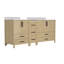 Double Sinks Bathroom Vanity Cabinet,Freestangding storage Vanity Cabinet with White Countertop-1364665608