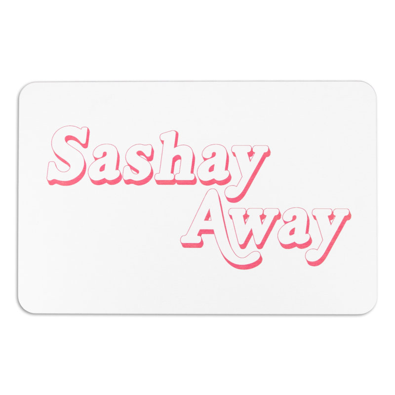 Non-Slip Bath Mat, White/Pink