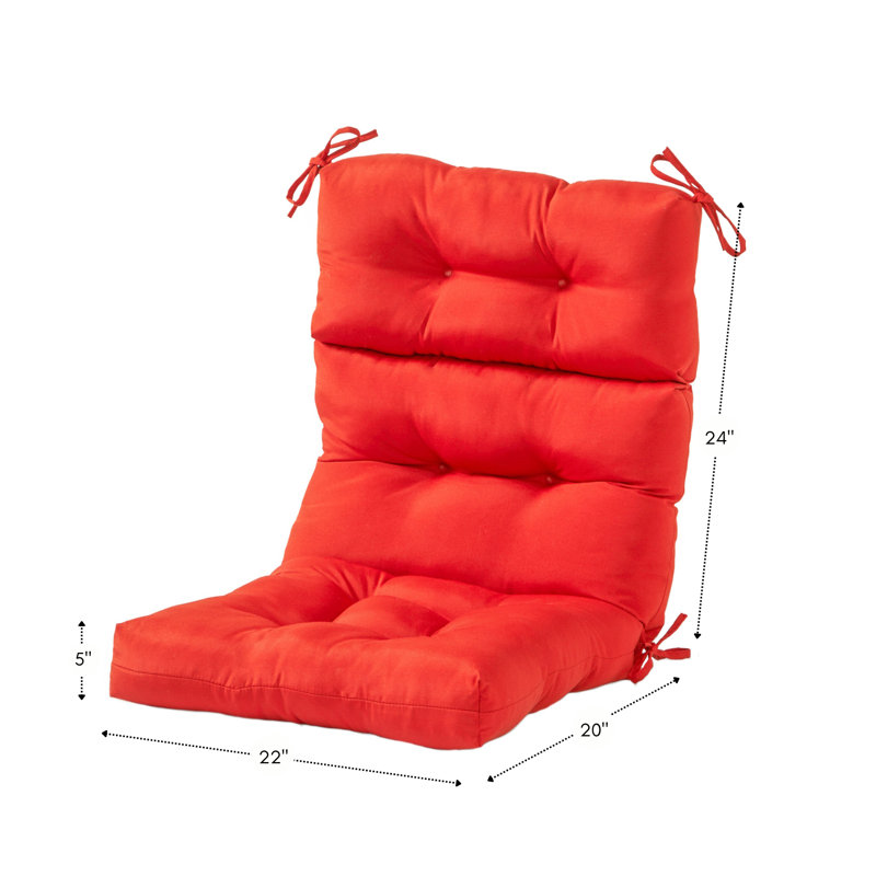 Coussin de chaise d'extérieur à dossier haut Lester, Salsa, 1
