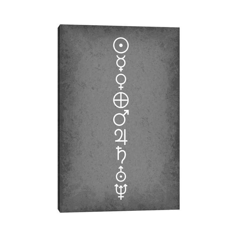 «Minimalist Planet Symbols» par GetYourNerdOn, impression sur toile tendue, H 26 po x l 18 po x 1,5 po