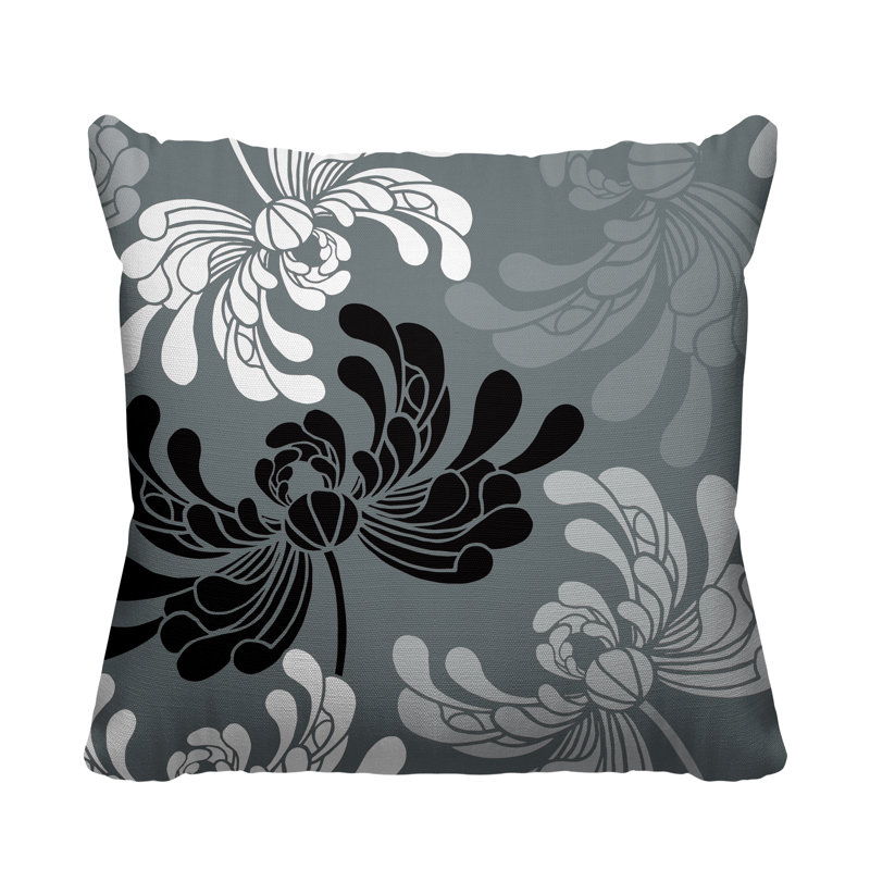 Coussin décoratif intérieur / extérieur Marilyn, 19 po x 19 po, Gris clair, Carré