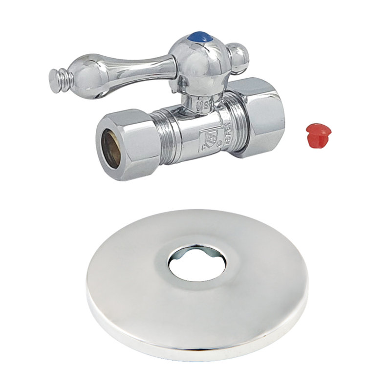 Valve d’arrêt rectiligne comp, Chrome poli