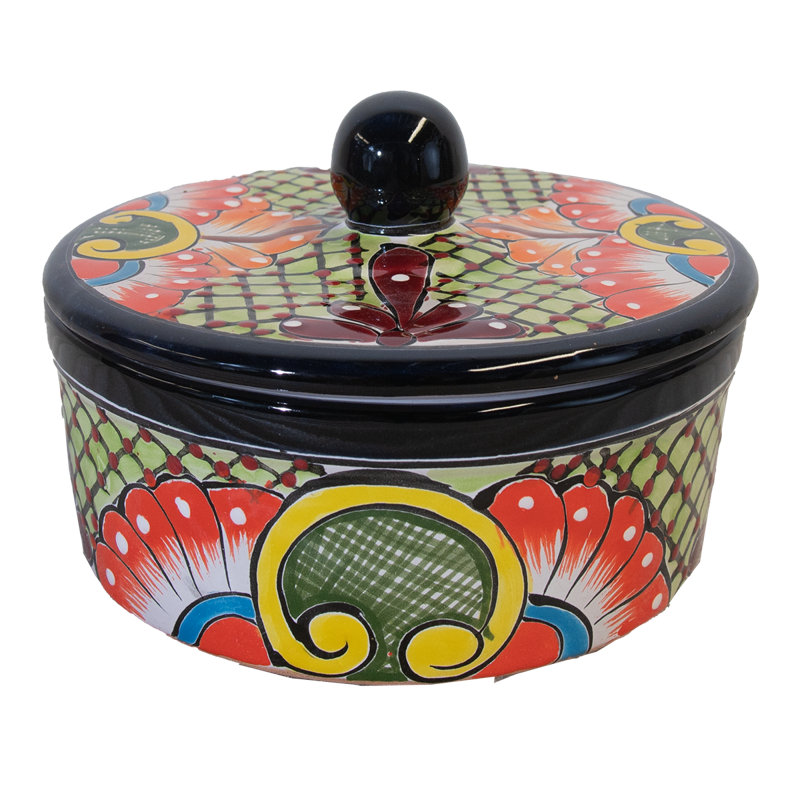 Round Lidded Tortilla Server - Green