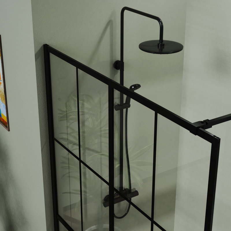46" X 72" Shower Screen Walk-In Wet-Room Black
