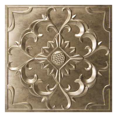 Art3d 24'' L x 24'' W Textured PVC Glue Up & Drop-In Ceiling Tile for Interior Home Decor(Set of 12)