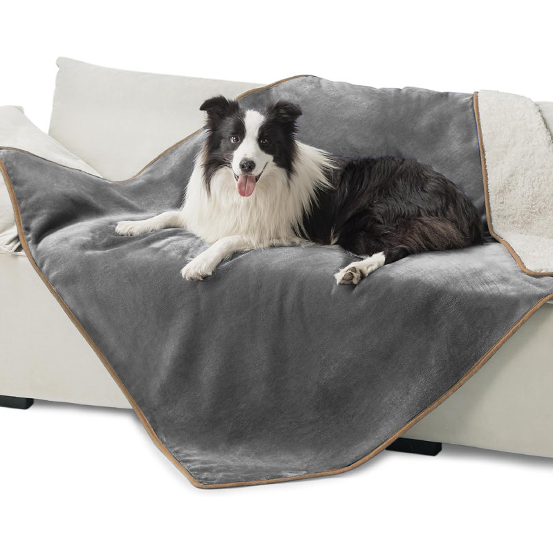 Couverture intérieure pour grands lits pour grands chiens et chats, jeté en sherpa réversible imperméable et lavable, protection pour canapé