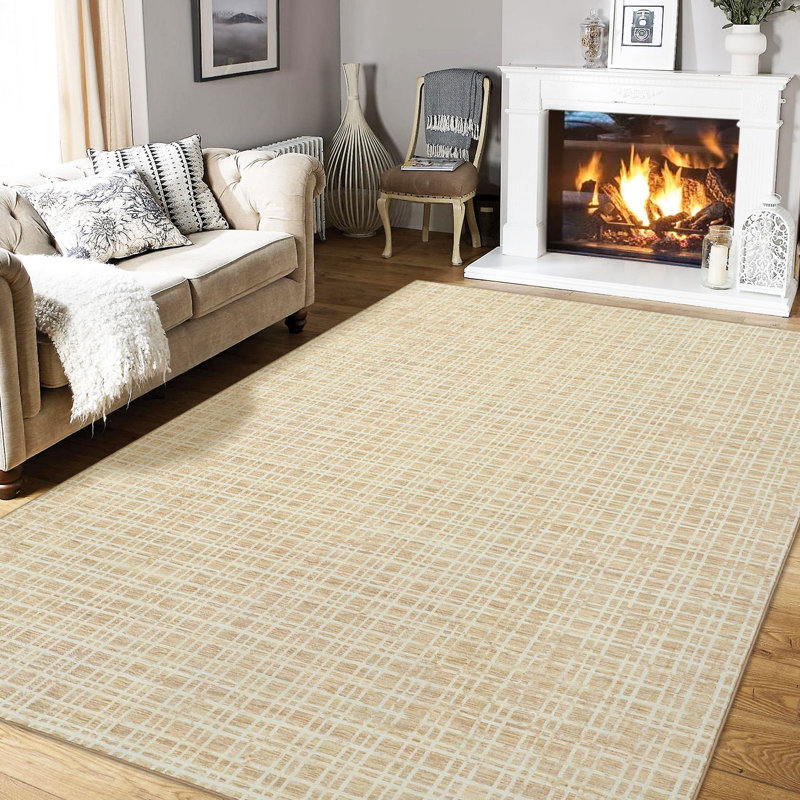 Marthaann Washable Plaid Indoor Rug, Rectangle 8' x 10'
