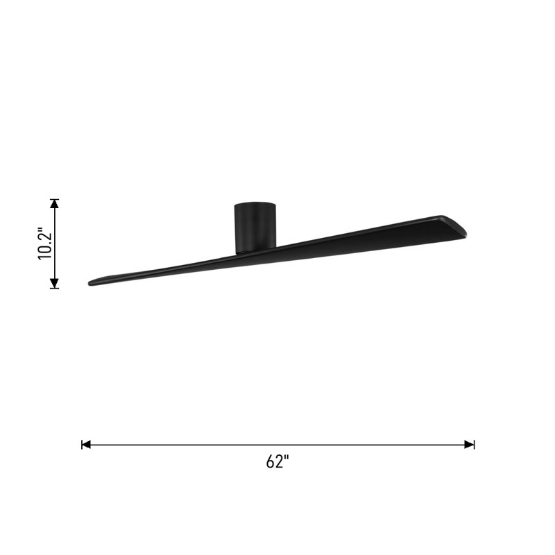  Ventilateur de plafond d'intérieur Plank Smart 72 Hugger avec pales blanc mat et télécommande portable, Blanc mat, Blanc mat