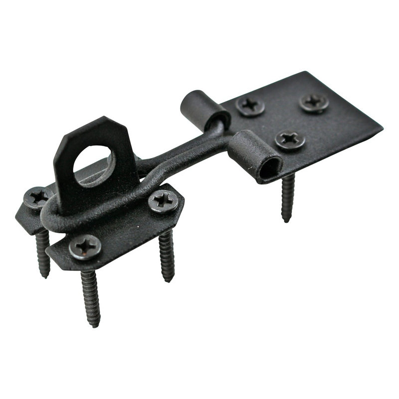 3-Inch Black Wrought Iron Hasp Door Lock