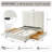 63" Velvet Queen Bed Frame with Storage Drawers, No Box Spring Needed, Cream-1854415747-1854415748