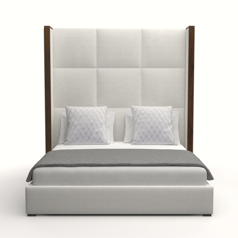 Dipson Upholstered Wingback Bed, Off White Revolution®, Queen (High)
