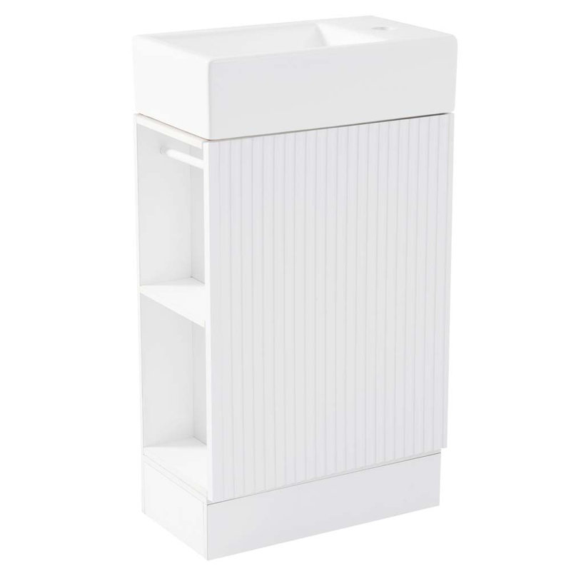 Meuble-lavabo 18,6 po avec lavabo et armoire, Blanc