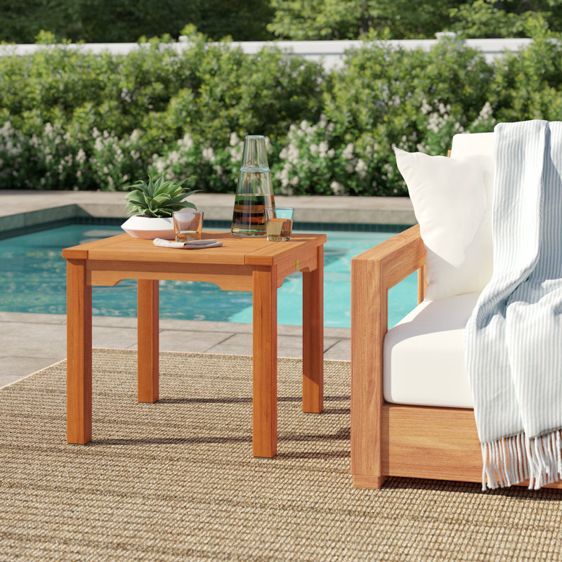 Rafael Square Eucalyptus Outdoor Side Table , 19'' in. W 19'' in. D