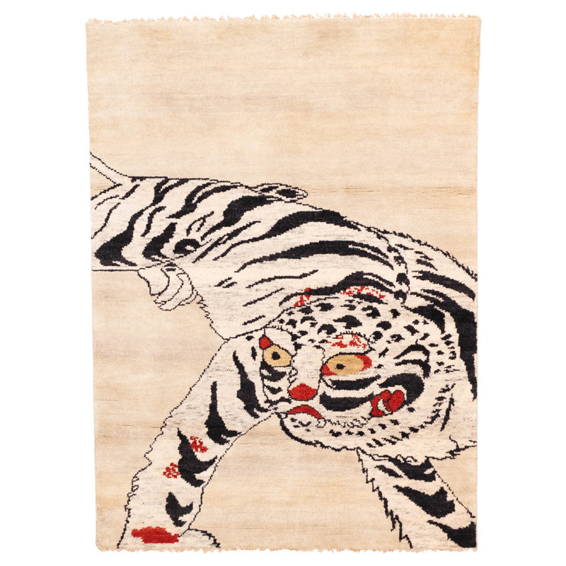 Tapis ivoire Peshawar Ziegler 5 pi 0 po x 6 pi 10 po