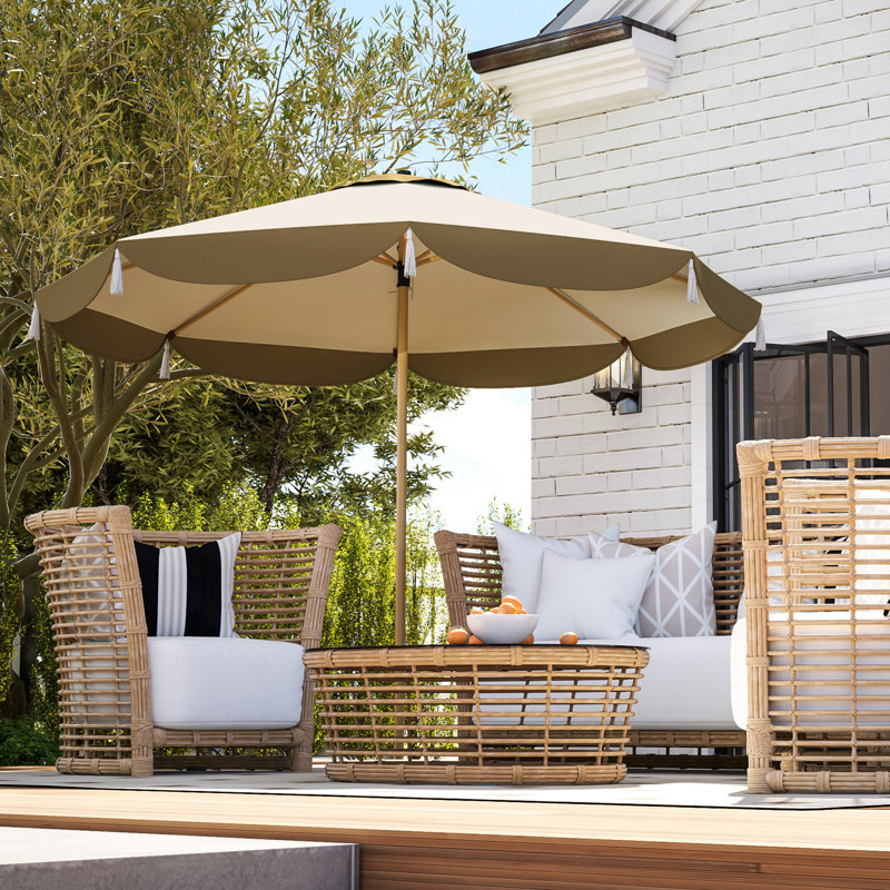 Parasols de patio Upf 50+, acier de polyester 8,7 pi, abat-jour de terrasse moderne