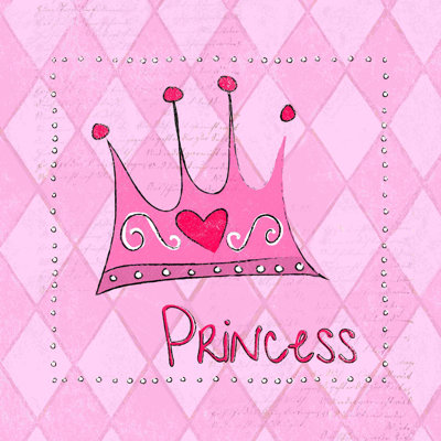 Princesse, croquis de couronne, impression sur toile tendue