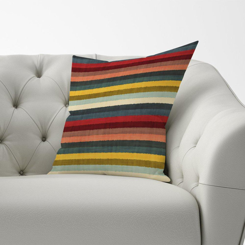 Morrell Multicolour Brish Striped Square Throw Cushion