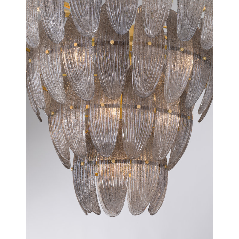 Luminaire suspendu 15 lumières 32,75 po Marclaire, Gris