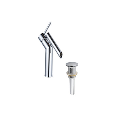 Single Hole Bathroom Faucet with Drain Assembly