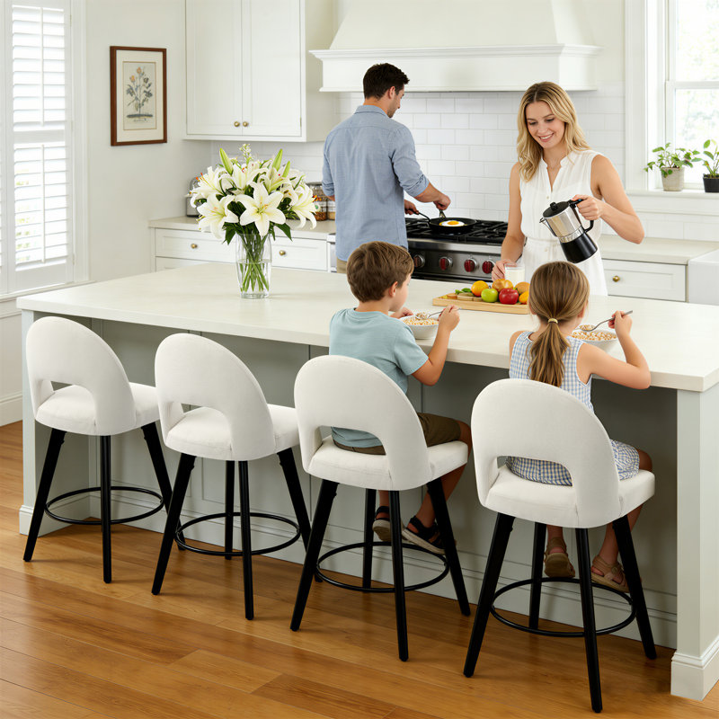 26" Swivel Counter & Bar Stool, White